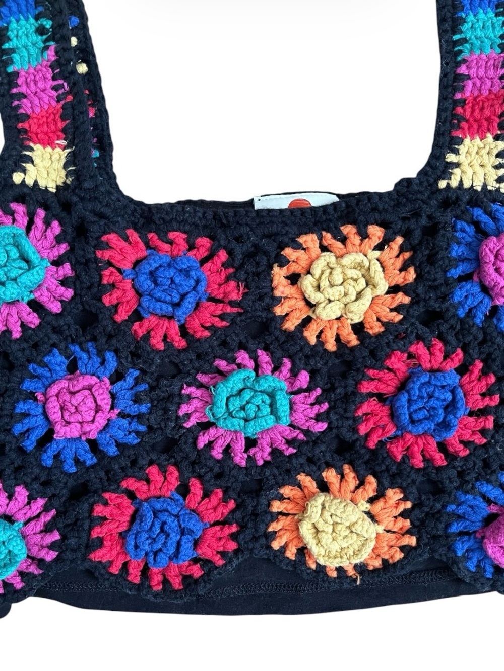 Farm Rio Colorful Crocheted Crop Top - Picture 7 of 13